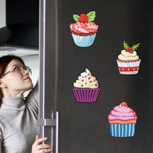 Load image into Gallery viewer, 6Pcs Acrylic Colorful Cupcakes 5D DIY Diamond Art Magnets Crafts for Adults Kids
