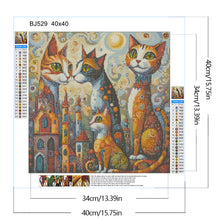 Load image into Gallery viewer, Diamond Painting - Full Round - Fantasy abstract cat city (40*40CM)
