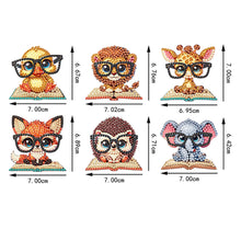 Load image into Gallery viewer, 6Pcs Acrylic Double Sided Animals Diamond Art Keyring Diamond Art Craft Keychain

