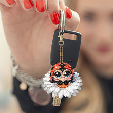 Load image into Gallery viewer, 6Pcs Acrylic Double Sided Animals Diamond Art Keyring Diamond Art Craft Keychain
