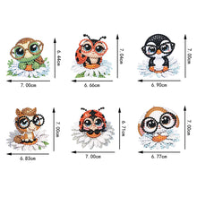 Load image into Gallery viewer, 6Pcs Acrylic Double Sided Animals Diamond Art Keyring Diamond Art Craft Keychain
