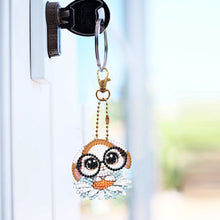 Load image into Gallery viewer, 6Pcs Acrylic Double Sided Animals Diamond Art Keyring Diamond Art Craft Keychain
