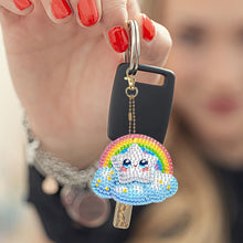 Load image into Gallery viewer, 6Pcs Acrylic Double Sided Animals Diamond Art Keyring Diamond Art Craft Keychain
