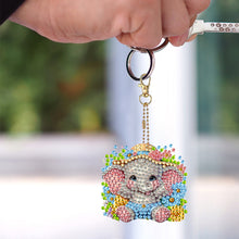 Load image into Gallery viewer, 6Pcs Acrylic Double Sided Animals Diamond Art Keyring Diamond Art Craft Keychain
