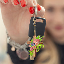 Load image into Gallery viewer, 6Pcs Acrylic Double Sided Animals Diamond Art Keyring Diamond Art Craft Keychain
