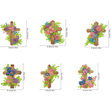 Load image into Gallery viewer, 6Pcs Acrylic Double Sided Animals Diamond Art Keyring Diamond Art Craft Keychain
