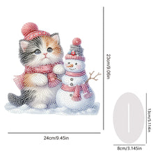 Load image into Gallery viewer, Acrylic Calico Cat Snowman Diamond Painting Desktop Decorations for Beginner
