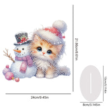 Load image into Gallery viewer, Acrylic Orange Cat Snowman Diamond Painting Desktop Decorations for Beginner
