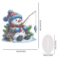 Load image into Gallery viewer, Acrylic Fishing Snowman 5D DIY Diamond Painting Desktop Decorations for Beginner

