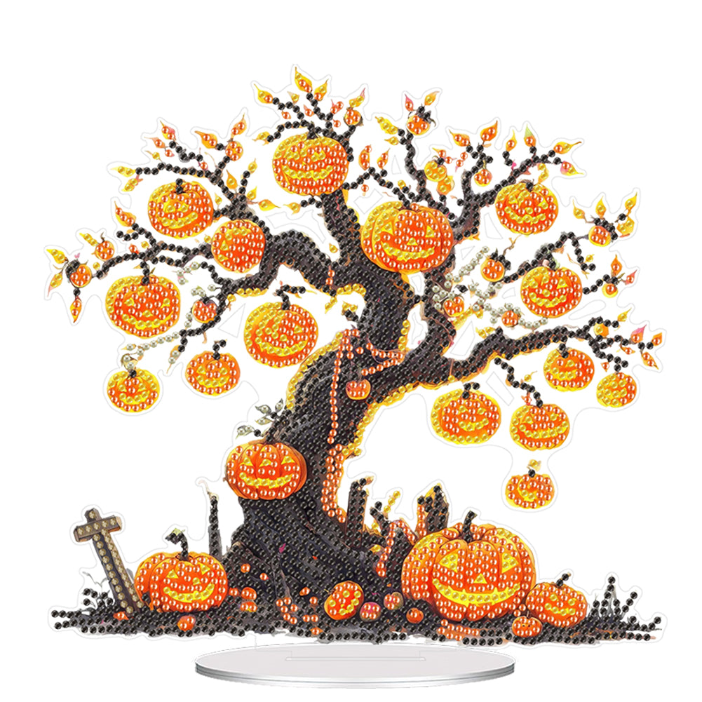 Acrylic Pumpkin Tree 5D DIY Diamond Painting Desktop Decorations for Beginner