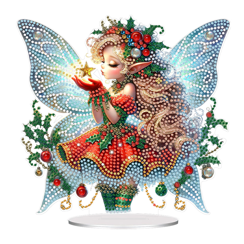 Acrylic Christmas Girl 5D DIY Diamond Painting Desktop Decorations for Beginner