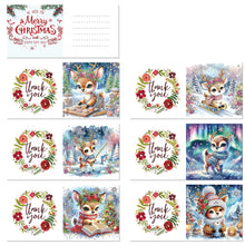 Load image into Gallery viewer, 6Pcs Christmas Elk Diamond Handmade Card Diamond Daily Wish Card for Adults Kids
