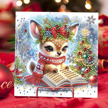 Load image into Gallery viewer, 6Pcs Christmas Elk Diamond Handmade Card Diamond Daily Wish Card for Adults Kids
