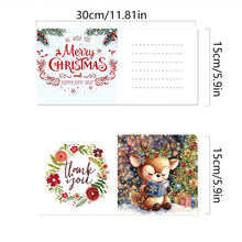 Load image into Gallery viewer, 6Pcs Christmas Elk Diamond Handmade Card Diamond Daily Wish Card for Adults Kids
