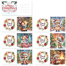 Load image into Gallery viewer, 6Pcs Christmas Elk Diamond Handmade Card Diamond Daily Wish Card for Adults Kids
