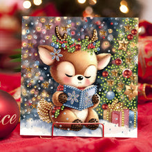 Load image into Gallery viewer, 6Pcs Christmas Elk Diamond Handmade Card Diamond Daily Wish Card for Adults Kids
