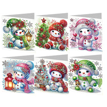 Load image into Gallery viewer, 6Pcs Christmas Elk Diamond Handmade Card Diamond Daily Wish Card for Adults Kids
