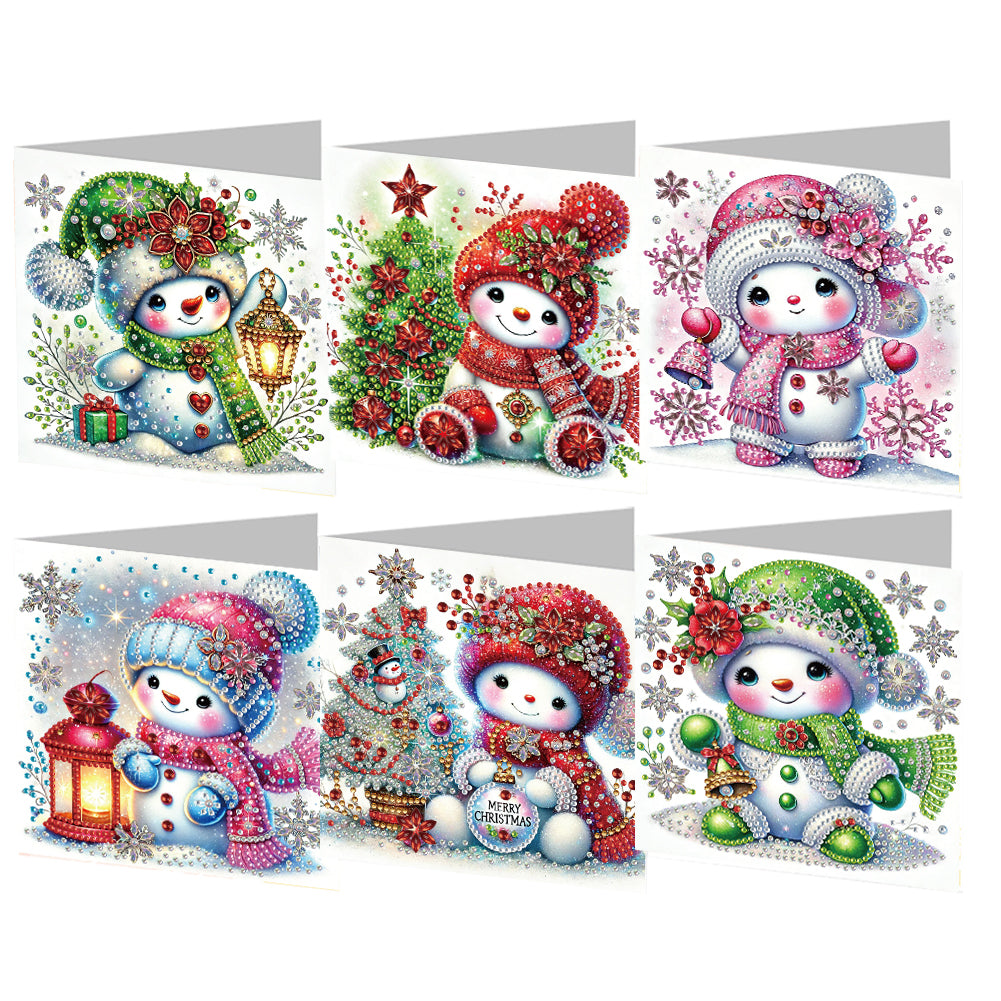 6Pcs Christmas Elk Diamond Handmade Card Diamond Daily Wish Card for Adults Kids