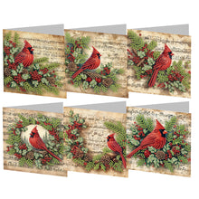 Load image into Gallery viewer, 6Pcs Christmas Elk Diamond Handmade Card Diamond Daily Wish Card for Adults Kids
