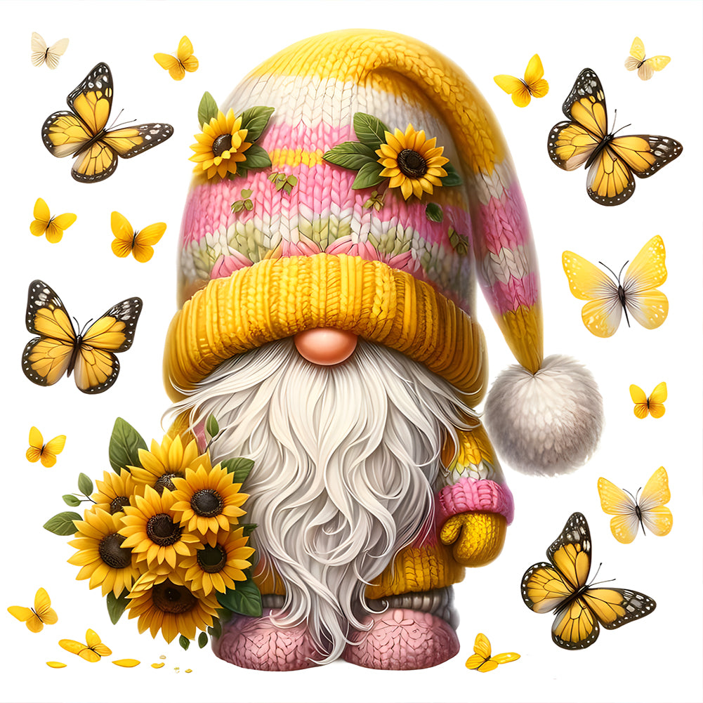 Diamond Painting - Full Round - Sunflower gnome (30*30CM)