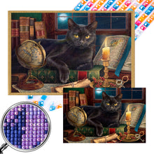 Load image into Gallery viewer, AB Diamond Painting - Full Square - Black cat (60*40CM)
