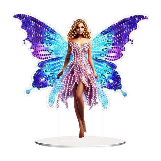 2pcs DIY Diamond Painting Hanging Pendant Butterfly Fairy Desktop Decor Gift