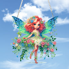 Load image into Gallery viewer, 2pcs DIY Diamond Painting Hanging Pendant Green Butterfly Fairy Desktop Decor
