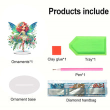 Load image into Gallery viewer, 2pcs DIY Diamond Painting Hanging Pendant Green Butterfly Fairy Desktop Decor
