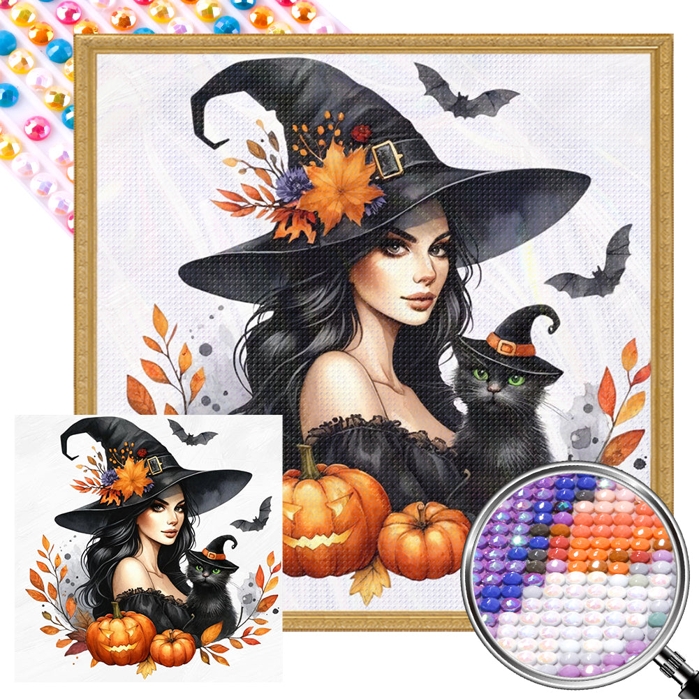 AB Diamond Painting - Full Round - Halloween Witch (40*40CM)