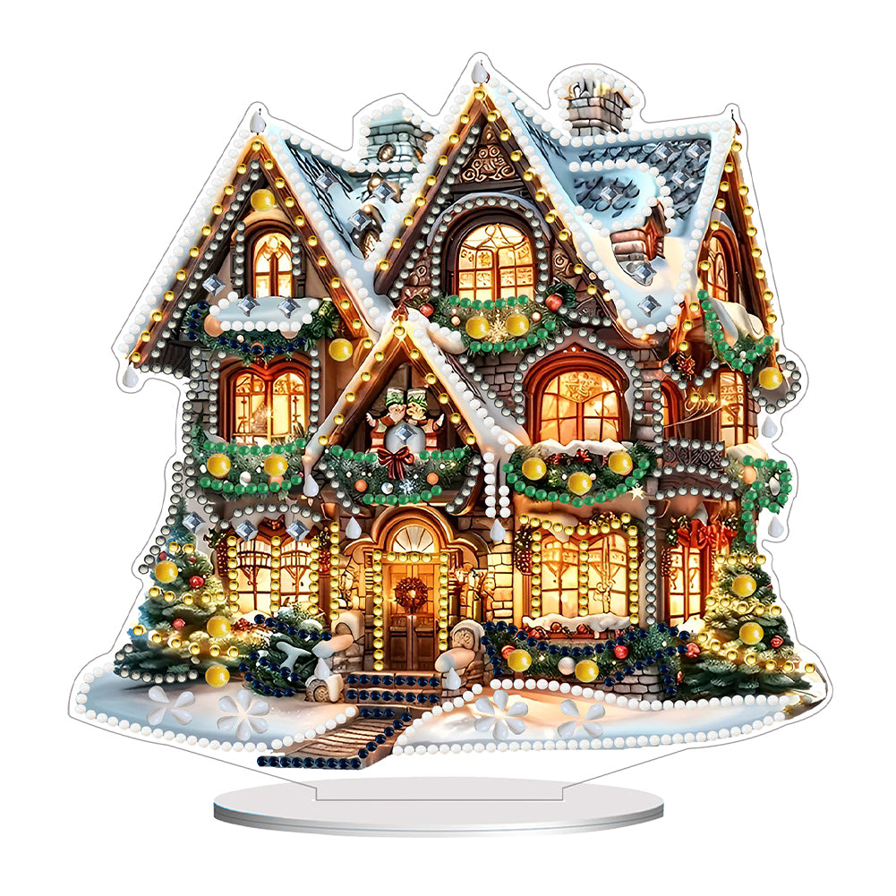 Christmas House Desktop Diamond Art Kits 5D DIY Diamond Art Tabletop Decorations