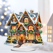 Load image into Gallery viewer, Christmas House Desktop Diamond Art Kits 5D DIY Diamond Art Tabletop Decorations
