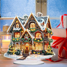 Load image into Gallery viewer, Christmas House Desktop Diamond Art Kits 5D DIY Diamond Art Tabletop Decorations
