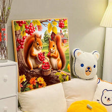 Load image into Gallery viewer, Diamond Painting - Full Round - Autumn squirrel eating berries (40*40CM)
