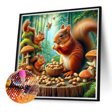 Load image into Gallery viewer, Diamond Painting - Full Round - Autumn squirrel eating peanuts (40*40CM)
