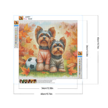 Load image into Gallery viewer, Diamond Painting - Full Round - Autumn Yorkshire terrier dog (40*40CM)
