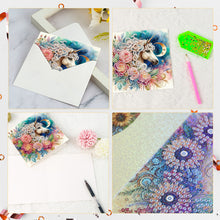 Load image into Gallery viewer, 6Pcs Flower Horse Diamond Painting Greeting Card Diamond Handmade Card
