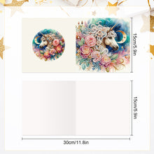 Load image into Gallery viewer, 6Pcs Flower Horse Diamond Painting Greeting Card Diamond Handmade Card
