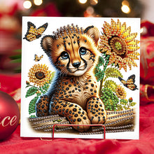 Load image into Gallery viewer, 6Pcs Flower Leopard Monkey Diamond Painting Greeting Card Diamond Handmade Card
