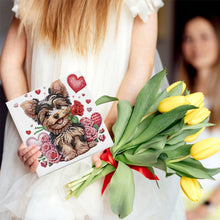 Load image into Gallery viewer, 6Pcs Flower Puppy Diamond Painting Greeting Card Diamond Handmade Card
