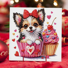 Load image into Gallery viewer, 6Pcs Flower Puppy Diamond Painting Greeting Card Diamond Handmade Card
