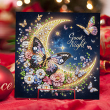 Load image into Gallery viewer, 6Pcs Moon Butterfly Diamond Painting Greeting Card Diamond Handmade Card
