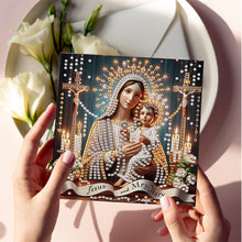 Load image into Gallery viewer, 6Pcs Holy Mother &amp; Jesus Diamond Painting Greeting Card Diamond Handmade Card
