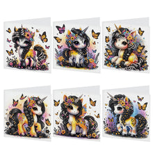 Load image into Gallery viewer, 6Pcs Horse Diamond Painting Greeting Card Diamond Handmade Card for Friends
