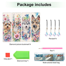 Load image into Gallery viewer, 4Pcs Special Shape Feather 5D DIY Diamond Painting Bookmark for Reading Day Gift
