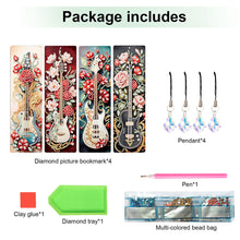 Load image into Gallery viewer, 4Pcs Special Shape Feather 5D DIY Diamond Painting Bookmark for Reading Day Gift
