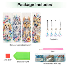 Load image into Gallery viewer, 4Pcs Special Shape Feather 5D DIY Diamond Painting Bookmark for Reading Day Gift
