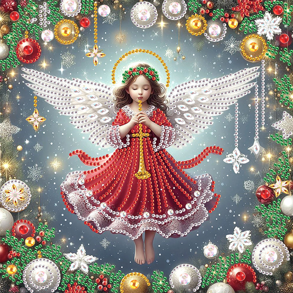 Diamond Painting - Partial Special Shaped - Christmas Atmosphere Angel (30*30CM)