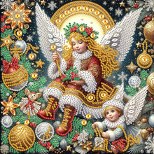 Load image into Gallery viewer, Diamond Painting - Partial Special Shaped - Christmas Atmosphere Angel (30*30CM)
