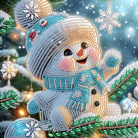 Diamond Painting - Partial Special Shaped - Christmas Atmosphere Snowman (30*30CM)