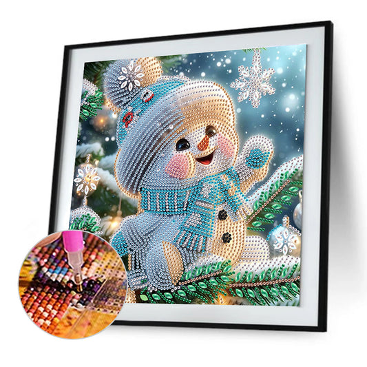 Diamond Painting - Partial Special Shaped - Christmas Atmosphere Snowman (30*30CM)